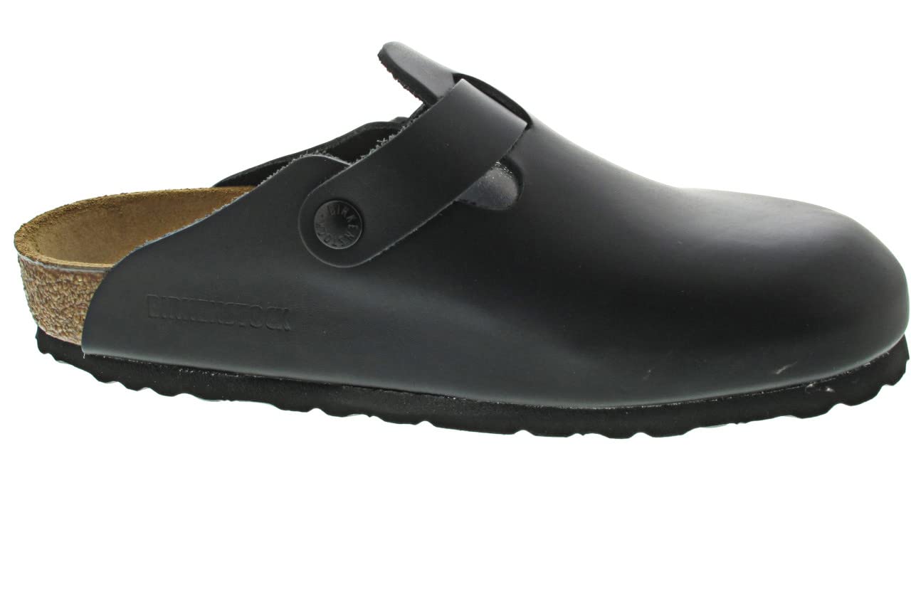 Birkenstock 060 191 Boston Unisex-Erwachsene Clog Glattleder stabile Laufsohle, Groesse 40, schwarz