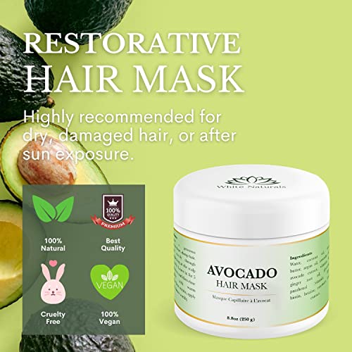 Sale! Avocado Hair Mask Deep Conditioning Treatment, Avocado Cream Hair Mask With Coconut Oil, Shea Butter, Argan Oil And Other Vitamins #TOP6