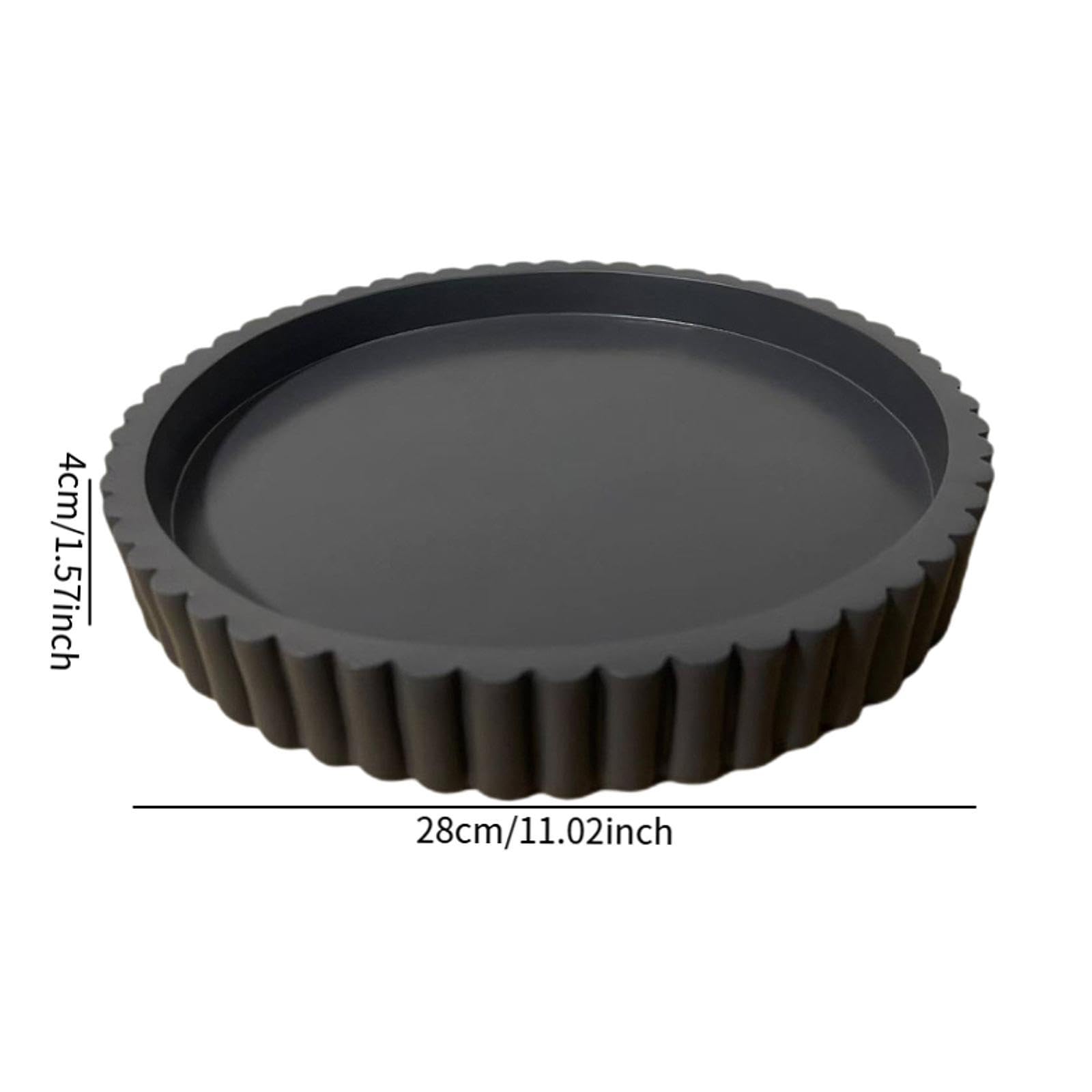 Bandeja cosmética redonda para mesa de café, decoración, bandeja de servicio, almacenamiento de cosméticos, resina, bandeja de mesa de café para baño, hogar, salón (marrón)