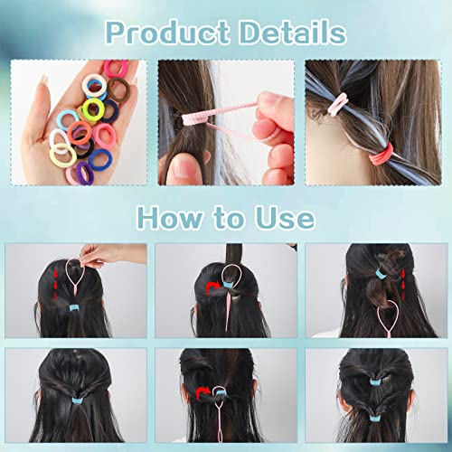 240 Pcs Baby Hair Ties, 24 Colors Toddler Hair Ties with 3 Hair Loop Styling Tools Hair Accessories with Organizer Box for Girls