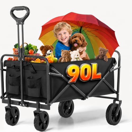 SAFONUS 90L Carrito Plegable con Ruedas Giratorias y Puerta Lateral