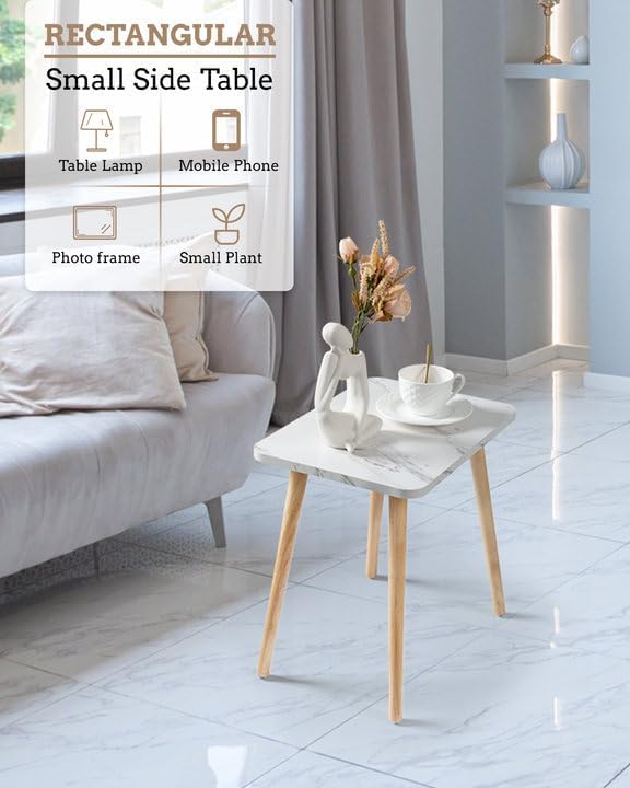 Miniatura 7 de FORAOFUR Mesa auxiliar pequeña, mesa auxiliar para sala de estar, dormitorio, balcón, oficina, mesita de noche moderna, decoración del hogar, mesa
