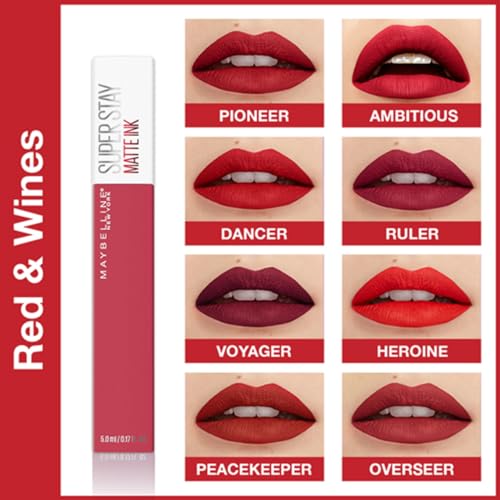 Image of Maybelline New York SuperStay Matte Ink Liquid Lipstick - Ambitious, Highly pigmented, Transfer Proof & Fade Proof. Maybelline New York SuperStay Matte Ink Liquid Lipstick Lasts Up To 16 Hour | 5ml
