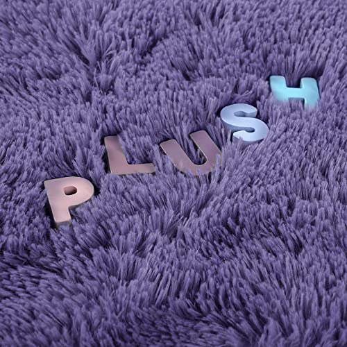 Noahas Fluffy Bedroom Rug Plush Fuzzy Rugs For Kids Room Living Room, Soft Shaggy Nursery Rug Furry Floor Carpet Modern Indoor Bedroom Decor Cute Boys Girls Room Rug, 4X5.3 Feet, Taro Purple #TOP6
