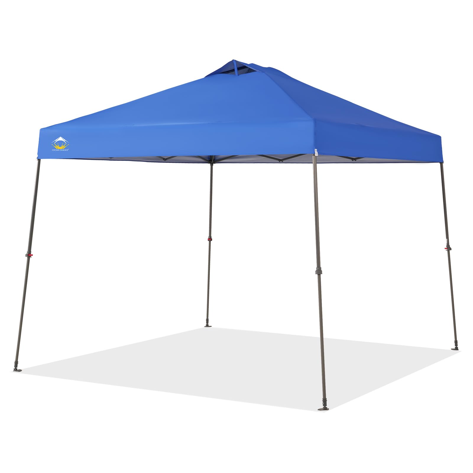 CROWN SHADES Pop Up Canopy - 11x11 Base Beach Tent with One Push Setup - Pop Up Tent for Events, Parties, Camping - Gazebo with Wheeled Bag, Silver Coated 9x9 Top, Blue