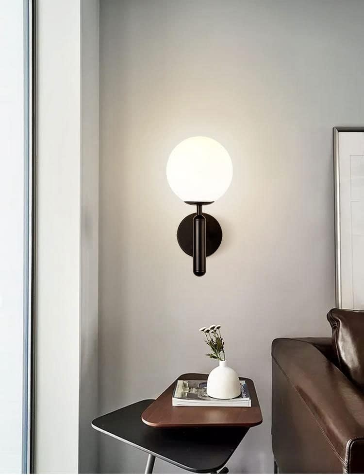 Miniatura 5 de Apliques de pared modernos que funcionan con pilas, sin alambre, globo de vidrio, decoración de pared, juego de dos, no cableado, iluminación de