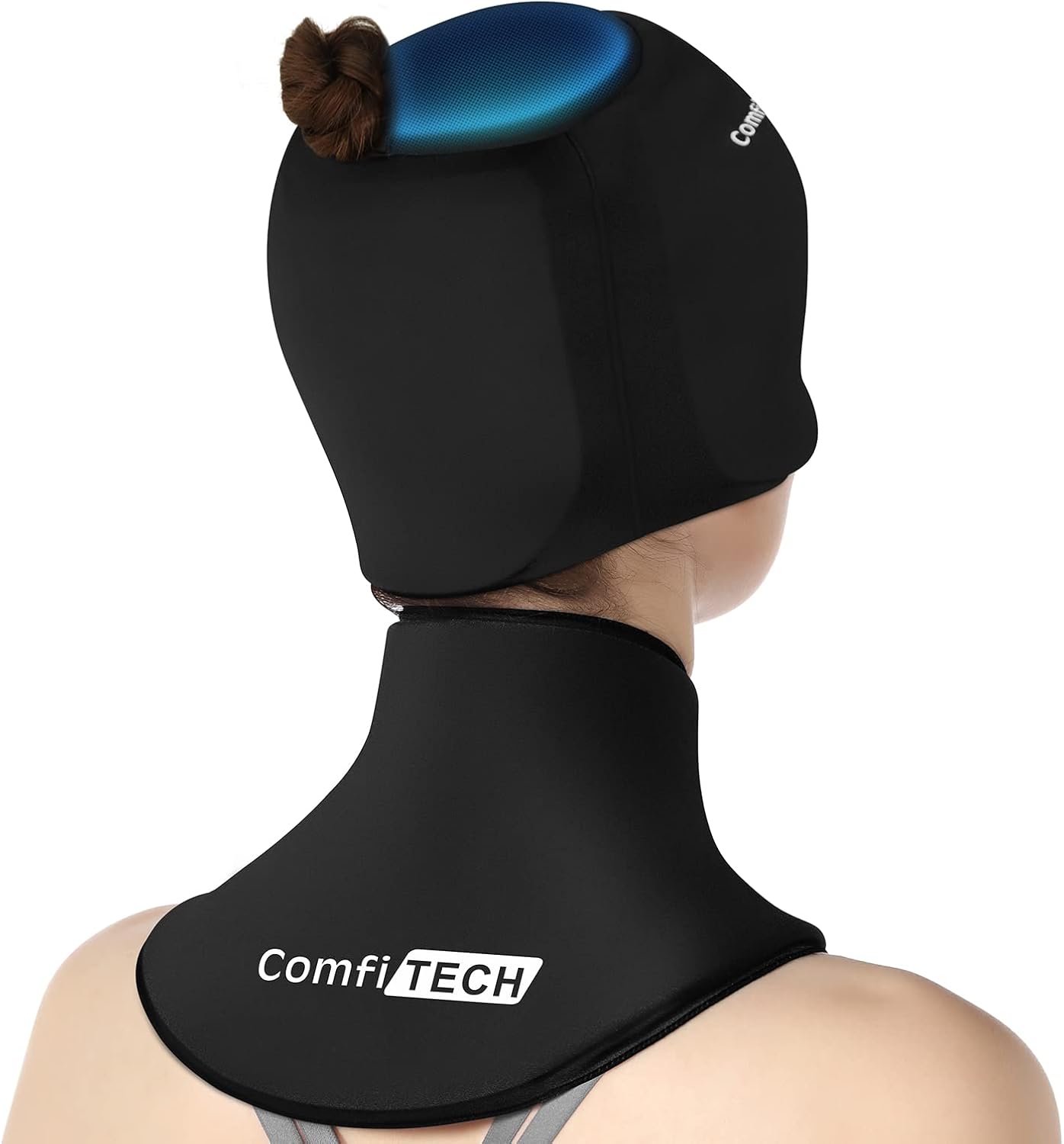 ComfiTECH Migraine Relief Ice Hat and Neck Ice Pack Set, Gel Reusable