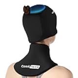 ComfiTECH Cold Cap with Top Coverage & Neck Ice Pack Wrap, Head & Cervical Cold Gel Sleeve Care Package, Black