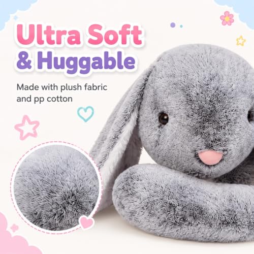 Image of BENINY 47 Inch Giant Bunny Stuffed Animal, Large Easter Rabbit Plush Toy, Big Soft Cuddly Bunny Pillow Gift for Girls, Boys, Kids, Birthday and Christmas