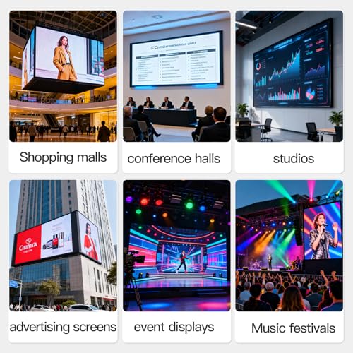 Image of P3.91 Indoor LED Display Screen with Flight Case, 3840Hz High Refresh Rate LED Video Wall Panel, Aluminum Cabinet, Easy Setup for Stage Events, Trade Shows, Conferences and Rental Use (16)