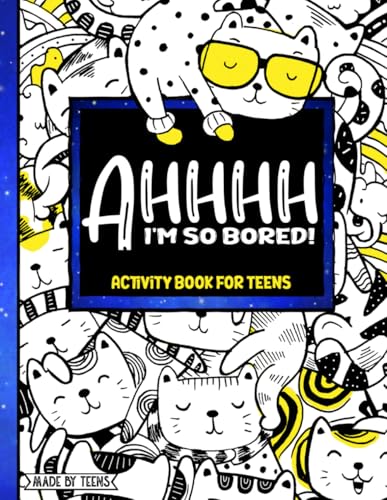 AHHHH I'm So Bored! Activity Book for Teens Made By Teens: 102 Pages of Mandala Coloring, M.A.S.H., Dots and Boxes, Sudoku, Mazes, and More; gift for teens tweens 11-17 image 2
