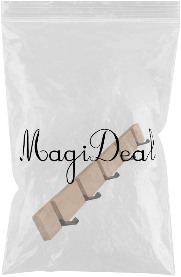 Enakshi® 3xFoldable Wall Mounted Wooden Hook Robe Clothing Towel Hanger Nature 5 Hooks|Home & Garden | Furniture | Bookcases