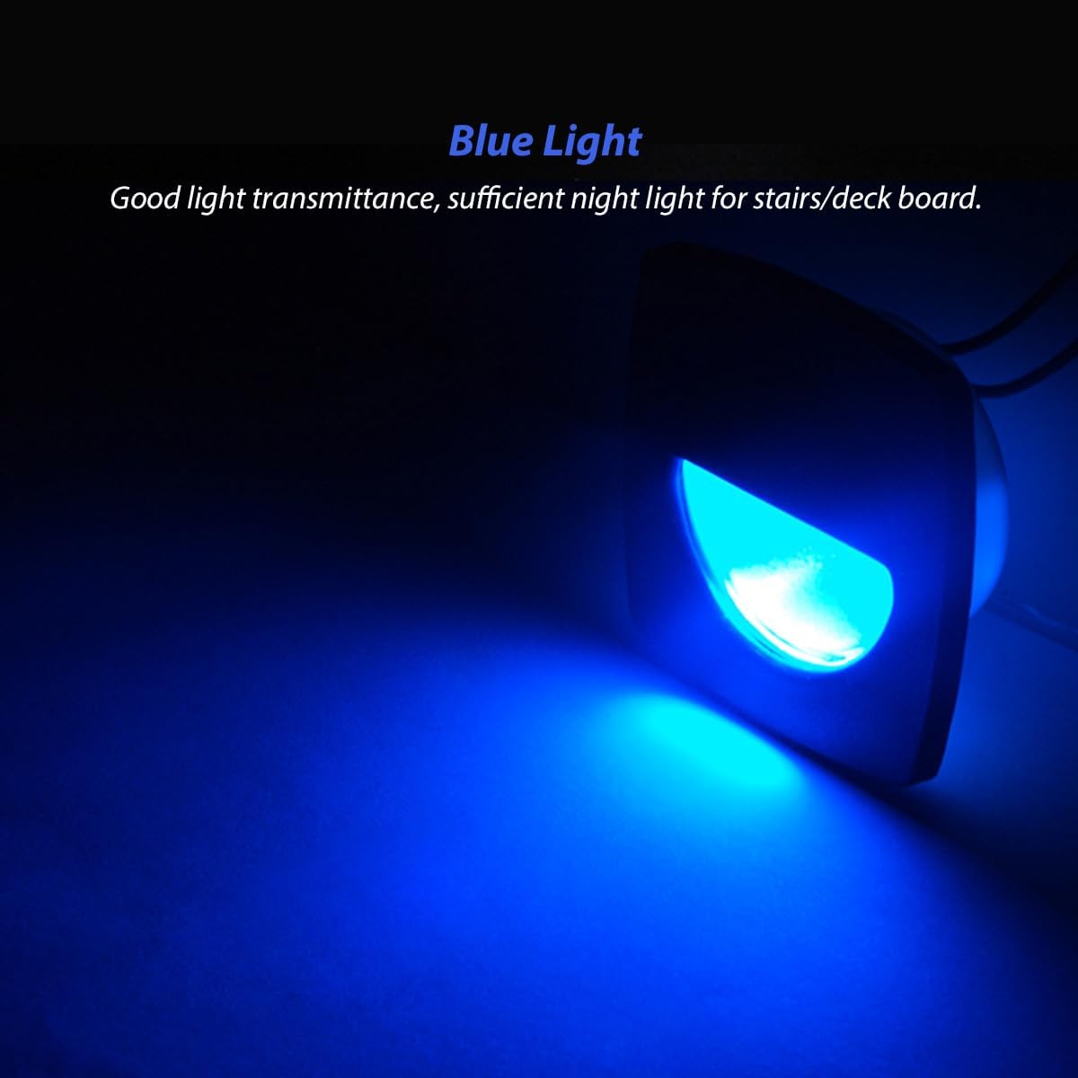 Dream lighting LED 12volt DC Recessed Courtesy Light for Marine Boat Ship Cabin Deck, RV Trailer Stair Step Lights, Exterior Yard Garden Decorative Lighting-Blue Light, Pack of 6