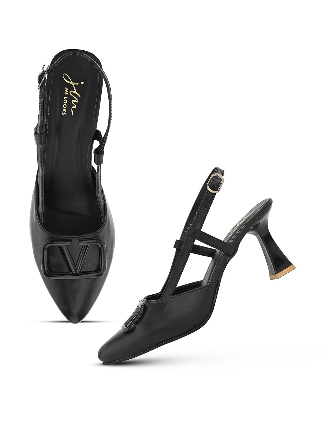 JM LOOKS Women Fashion Black Sandal for Party and Formal Occasions Casual Comfortable Sole Fancy Design Sandals (B0CBX33TX2) Amazon Price History, Amazon Price Tracker