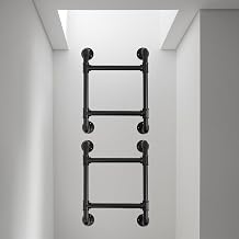 Bunk Bed Ladder, 23 Inch Wall Mounted 2-Step Ladder Metal RV Bunk Ladder with Sturdy Design for Safe Climbing for Dorm Loft RVs Basements Black, 2-Step 22.8"