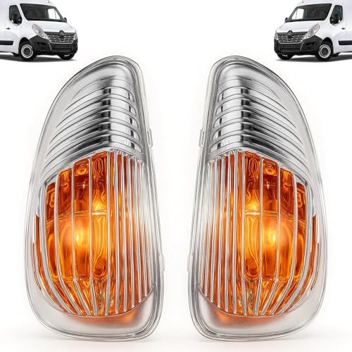 Image of Wing Mirror Indicator Light Lamp Lens Left and Right Side Pair For Renault Master Mk3, Vauxhall Movano B Mk2, Nissan NV400 – OEM 261652475R, 4419994, 261652475R, 4419994 – Driver and Passenger Side