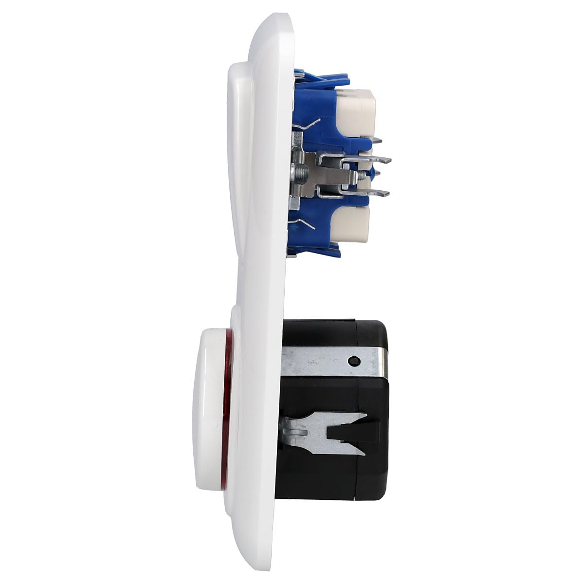 BJ (Original) LED Dimmer Komplett-Set, LED-Drehdimmer -alpinweiß- Reflex SI- 6523-U 102 (6523 U-102) in 2 fach Rahmen integriert inkl. Wippschalter inkl. Wippe