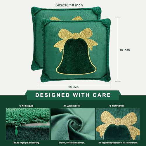 Deposhion Green Pillow Covers Set of 2 18x18 Inch — view 5