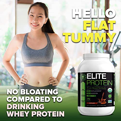 Green Regimen Elite Protein - Organic Plant Based Protein Powder, Chocolate, 25 Grams Of Pea And Hemp Protein, Meal Replacement Protein Shake, Usda Organic, Non-Gmo, Dairy-Free - Vegan - 14 Servings #TOP6