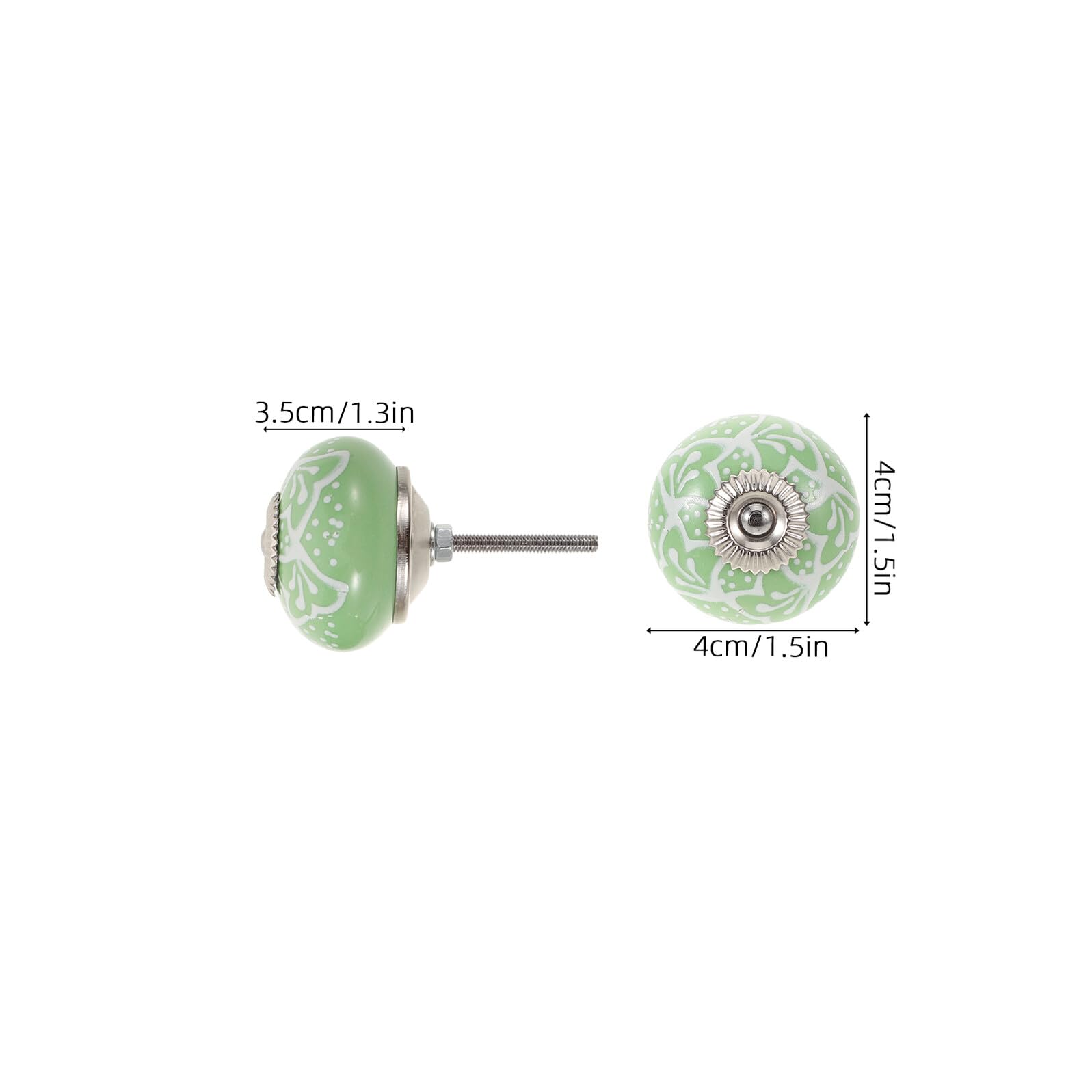 Gatuida 10 Pezzi Pomelli per Mobili in Ceramica Verde 10 Pezzi, Manopole Rotonde per Cassetti e Armadi, Maniglie per Mobili con Viti, Facili da Installare per Cucina e Camera da Letto