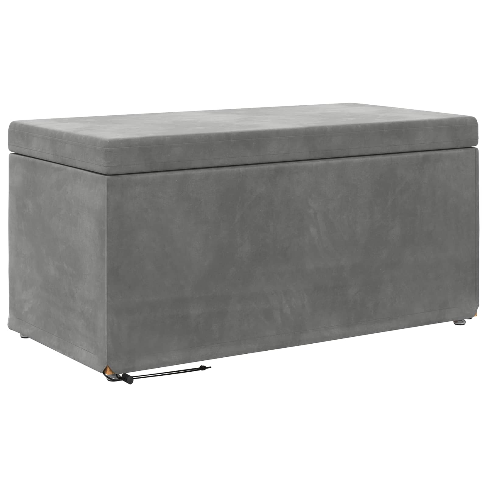 Tabouret gris foncé moderne en velours et meuble minimaliste