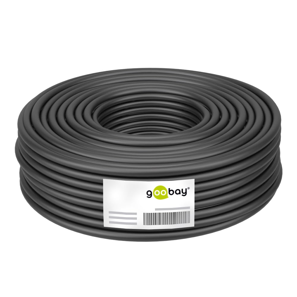 goobay VALUE cable coaxial RG-59, negro, 100m, 75 Ohm