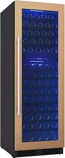 Zephyr 24 Inch Full Size Panel Ready Wine Fridge Dual Zone - Tall Refrigerator Cooler Cellars Large Bar Drink Cabinet Freestanding with Glass Door - 132x750ml bottles (Handle, wood panel not included)