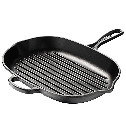 Imagen de Le Creuset Sartén skillet oval grill de hierro fundido, 32 cm, Negro Mate, 20194320000422