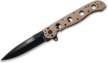 CRKT M16-03BK EDC Folding Pocket Knife: Everyday Carry, Black Sandvik 12C27 Steel Blade, Liner Lock, Bronze Aluminum Handle, 4-Position Pocket Clip