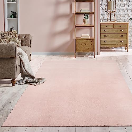the carpet Relax Rug, Modern, Fluffy, Short Pile, Non-Slip Underside, Washable up to 30°C, Super-Soft, Fur Look, Blue, 120 x 160 cm
