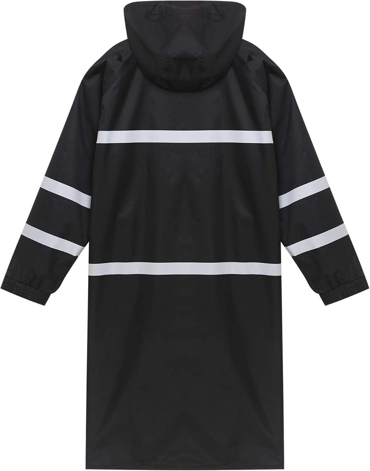 TiaoBug Men's Long Hooded Safety Rain Jacket Poncho Lightweight Waterproof Emergency Raincoats Rainwear