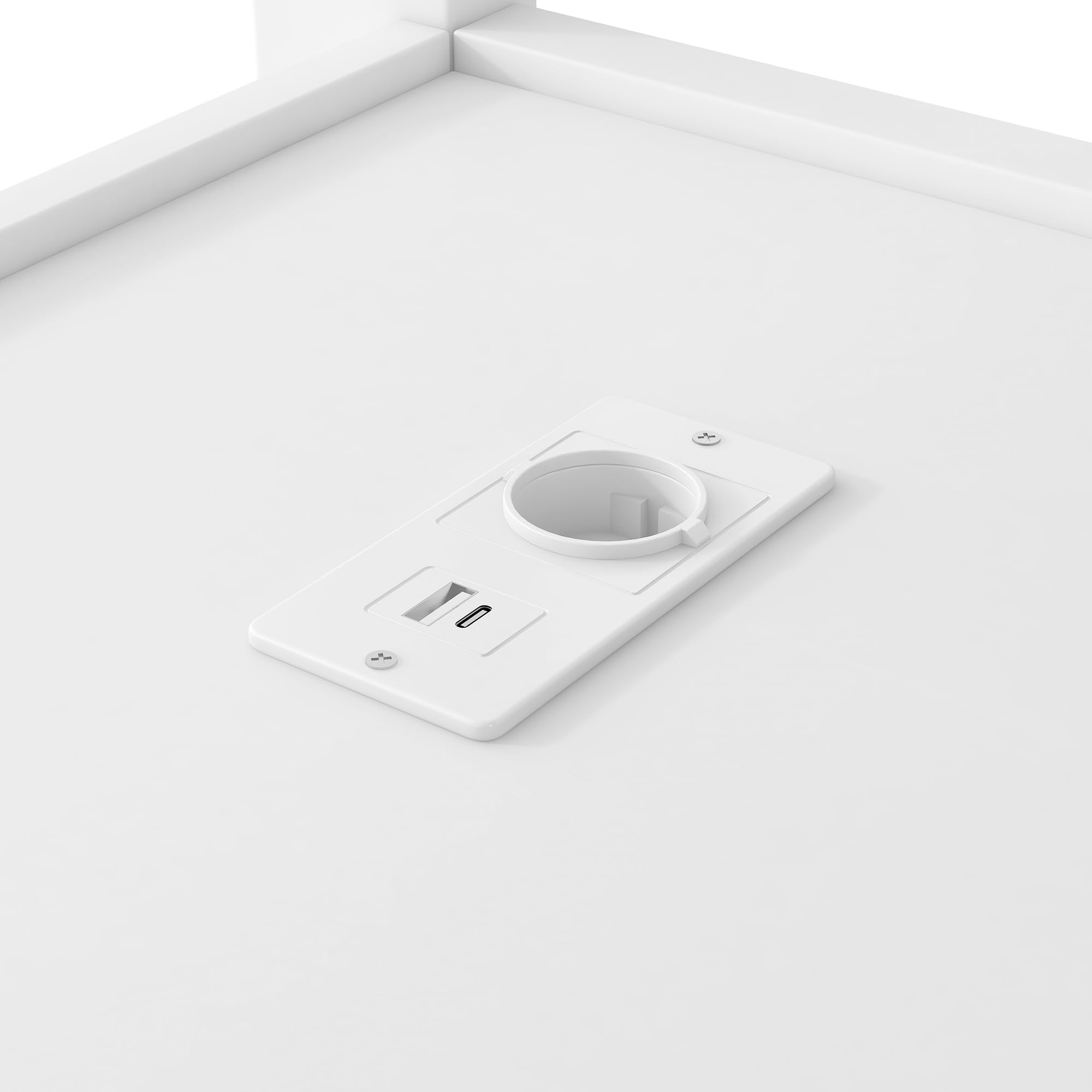 Moimhear Letto a soppalco con mensole multifunzione, scrivania sotto il letto, luce LED e USB, senza materasso, 140 x 200 cm (bianco)