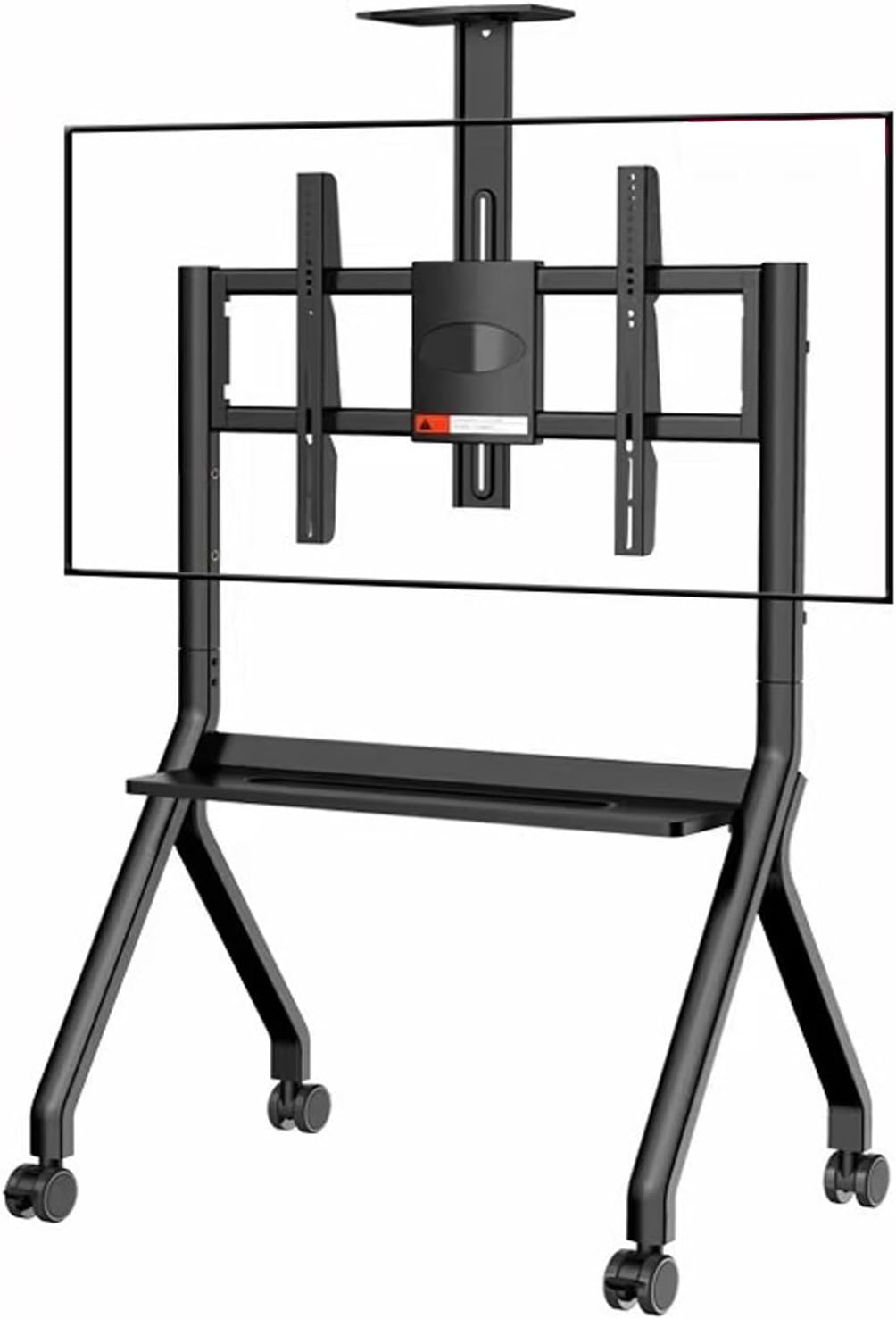 Mobile Whiteboard Stand with Wheels, Height Adjustable Rolling TV Cart Trolley for 42-75in Displays, Lockable Floor Stand for Office, Classroom & Home Use