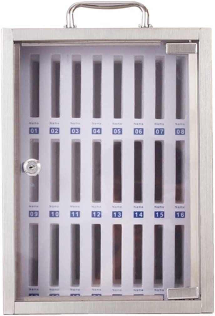 School Storage Box Cell Phone Storage Cabinet Safe Deposit Box Storage Box Transparent Cell Phone Case 48/60 Holes,Silver-12