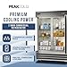 PEAKCOLD Double Door Commercial Refrigerator - 47 Cubic Ft, 54