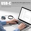 USB Hub 4 Ports, Multiple USB 3.0 Hub Splitter with Power Port and Lights, 3.9ft Long Cable Multiport Adapter Extender for A Port Laptop, Desktop, PC, Flash Drive, HDD