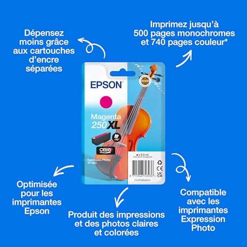 Epson 250XL 8.9 ml original blister cartouche d'encre pour PN: C11CL95402 - vue 4
