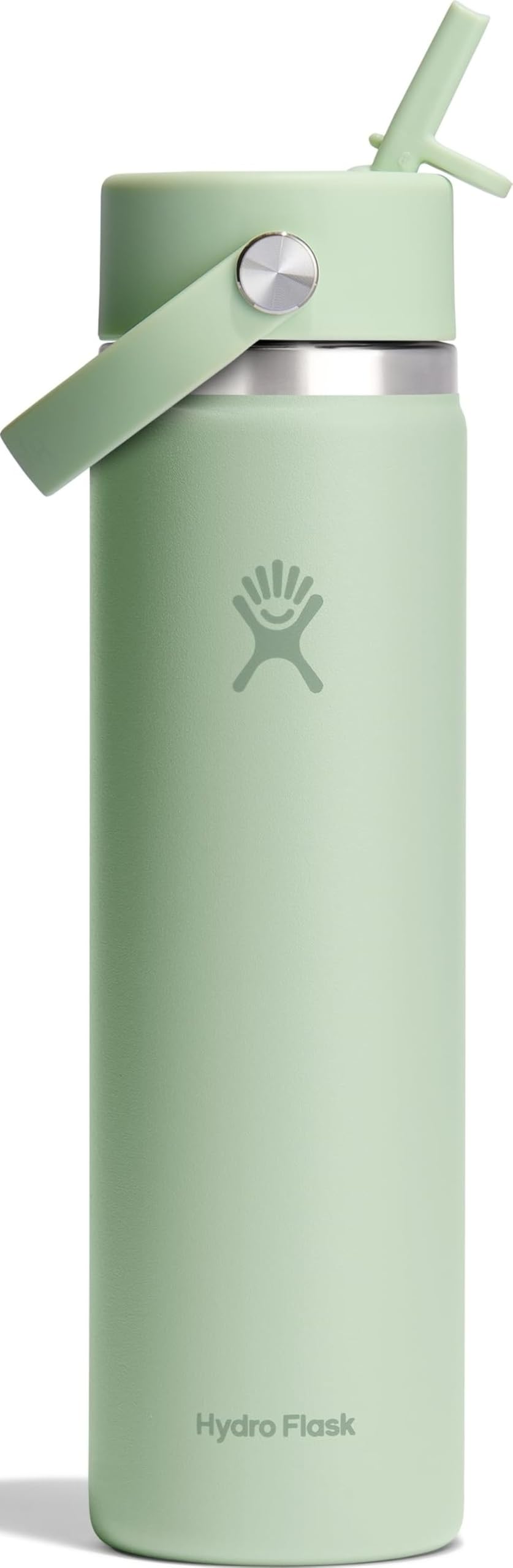 Hydro Flask Aloe 24 Oz Wide Flex Straw Cap Bottle - Insulated Stainless Steel - Wide Straw Lid, Non Spill, Leakproof In