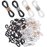 Aylifu Eyeglass Chain Ends, 40 Pieces Adjustable Rubber Spectacle End Eyeglasses Strap Holder Loop Chain End Rubber, 20 x 5 mm - Assorted Color