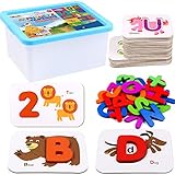 kindergarden abc puzzle matte Super Value Lernwerkzeug Set: Das Set mit Zahlen- und Alphabet-Lernkarten enthält 36 Lernkarten (Alphabet A-Z und Nummer 1-10), 26 Alphabetblöcke, 11 Zahlenblöcke und eine Aufbewahrungsbox. Die Aufbewahrungsbox erleichtert es Kindern, nach dem Spiel aufzubewahren und den Raum sauber zu halten.