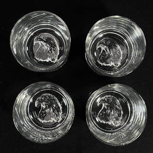 Image of Melbify Plain Eagle Whiskey Glass Gift Set | 4 pcs Set | 300 ML | Ultra-Premium | Imported | Luxurious | Ideal for Wedding Gifts, Anniversary, VIP and Corporate Gifts