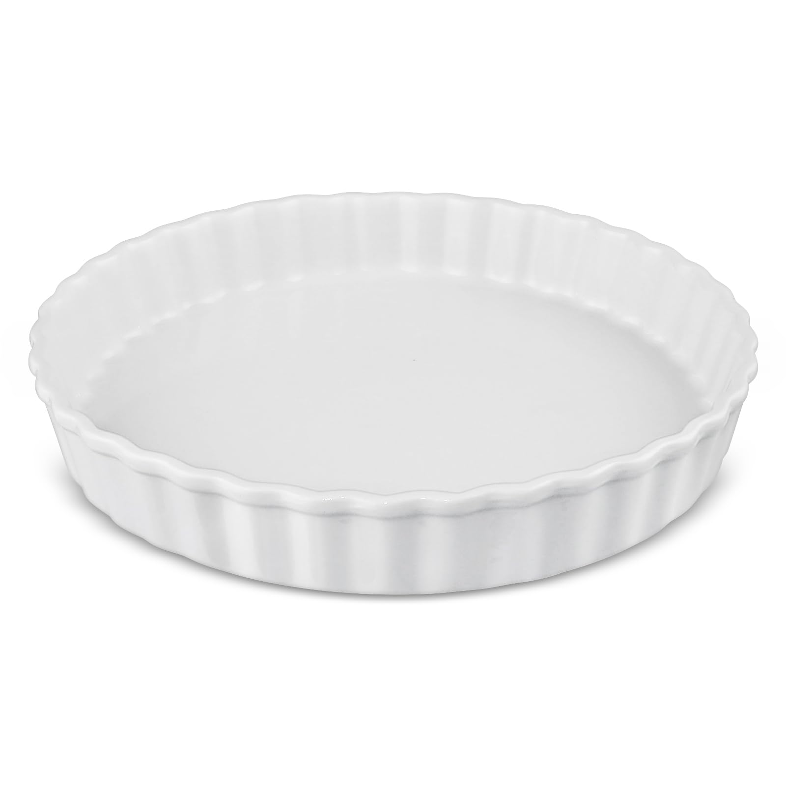 Plat à quiche en porcelaine blanche de 26 x 4 cm, plat à tarte, plat à tarte, plat à tarte, plat à tarte et quiche en céramique pour tarte, pizza, pâtes, tarte et quiche