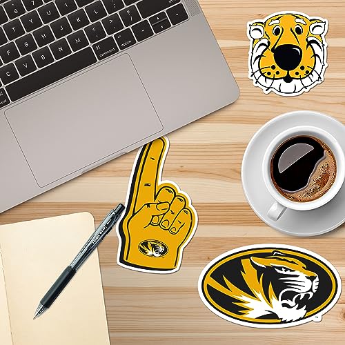 Image of University of Missouri 9ct Vinyl Large Deluxe Stickers Variety Pack - Laptop, Water Bottle, Scrapbooking, Tablet, Skateboard, Indoor /Outdoor - Set of 9