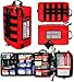 Rapid Care First Aid Kit – 300+ Piece Emergency Medical Kit with Bonus 95-Piece Travel Pack – Outdoor, Workplace, and Home Use – Color Coded & Labeled for Quick Access