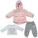 Candygirls 3-er Set Thermo Mädchen Jogginganzug Kinder Sportanzug Jacke Freitzeitanzug Baby G50 (Rosa, 104)