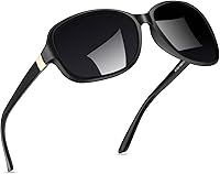 SIPHEW Polarized Sunglasses for Women - Vintage Square Wraparound UV400 Shades for Round/Oval Faces