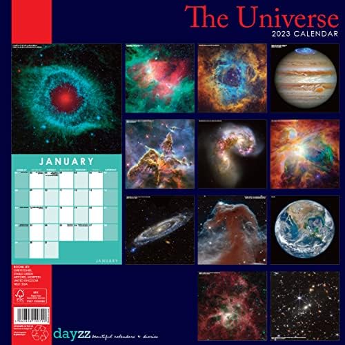 2023 Universe Images Square Hanging Wall Calendar - No Plastic - 12" x 12" Planner, Space, Cosmic, Photography, Organiser, Home, Family, Schedule, Agenda, Gift