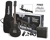  EPIPHONE PACK GUITAR LP SPECIAL II LTD EBONY ET AMPLI ELECTAR 15R Gitarren-Sets E-Gitarren-Sets