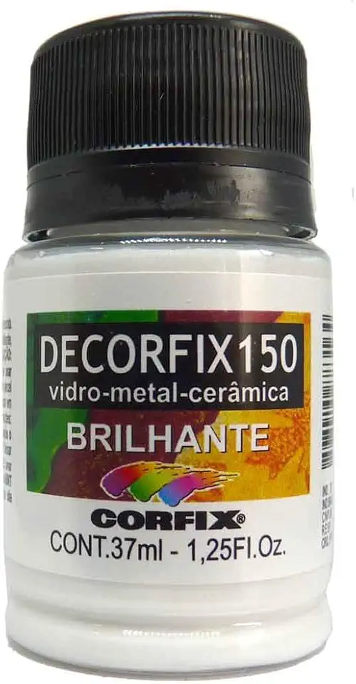 Tinta Decorfix150 (Porcelana) Brilhante 37ml Corfix Avulso BRANCO 301