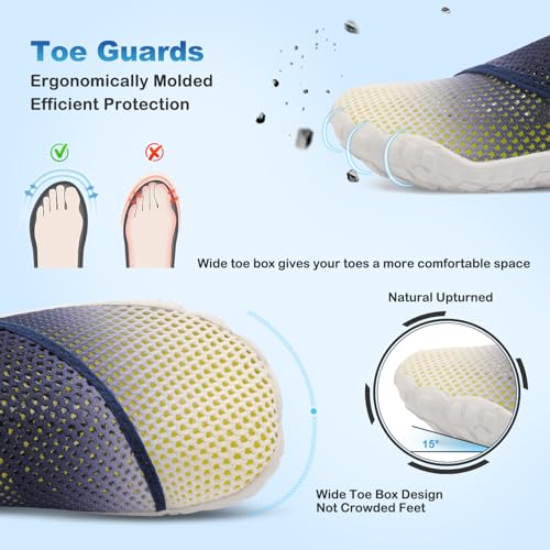 Image of L-RUN Barefoot Water Shoes Women Mens Aqua Sock Athletic Hiking Water Sports Shoes for Swim Beach Pool Sand Diving Walking